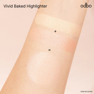 ไฮไลท์ ODBO VIVID BAKED HIGHLIGHTER โอดีบีโอ วิวิด เบคไฮไลท์เตอร์ 2 เฉดสี ในตลับเดียว OD106