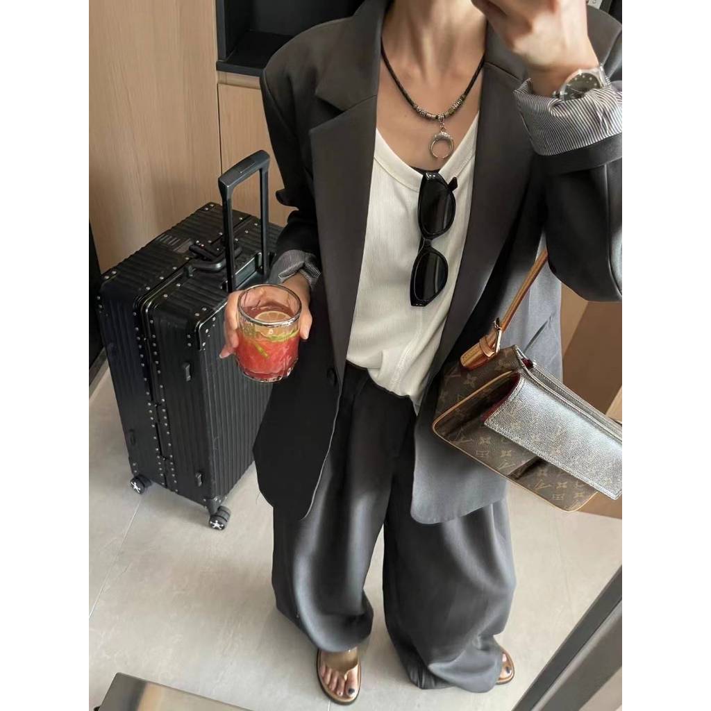 เซตเบรเซอร์กางเกงสแลค FINE PLAIN BLAZERS SLACK PANTS SET