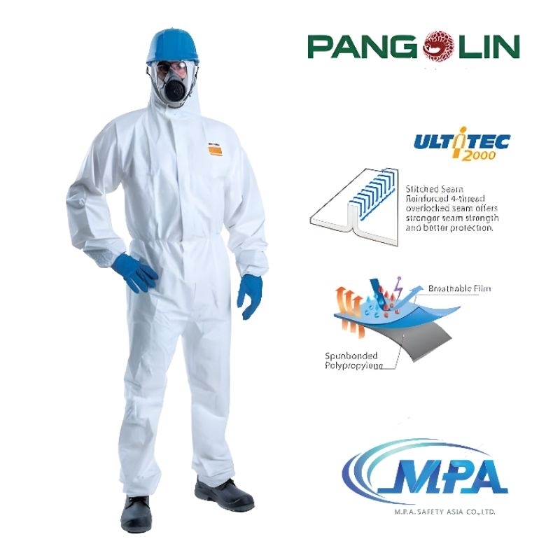 ชุด PPE. PANGOLIN Ultitec 2000 Type 5B, Type 6B, En14126, En1073-2, En1149-5, Din32781