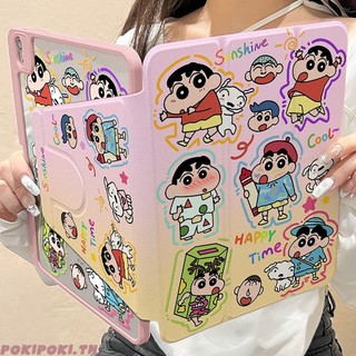 💥พร้อมส่ง💥case iPad Gen11 Air6 11/13 Gen12 ที่ใส่ปากกา เครยอนชินจัง เคสiPadหมุน 360°Pro11/13 Air8 11