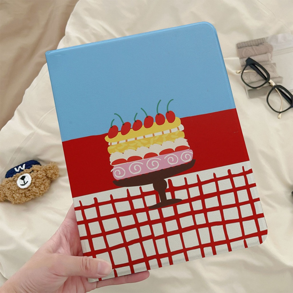 🌼ออกให้ 24 ชม🌼เคสไอแพด Air6 Pro11 2024 ที่ใส่ปากกา เค้กลายสก๊อต เคส iPad Gen9 10.2 Gen11 Air7 MINI7 - รูปที่ 3