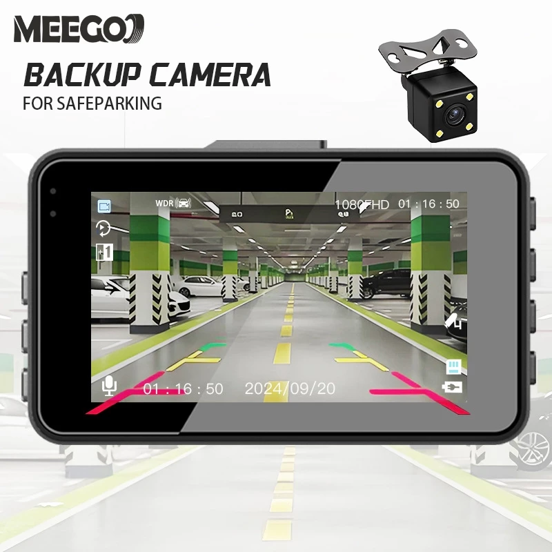 MeeGoo กล้องติดรถยนต์ 3 นิ้ว 4K 1080P dash cam มุมกว้าง170° การ์ดTF บันทึกซ้ำ โหมดกลางคืน ถ้วยดูด thumbnail 3