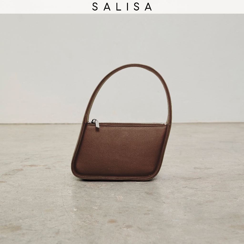 SALISA - NOLITA BAG MINI Brown Calfskin กระเป๋าหนังแท้ ไซส์มินิ