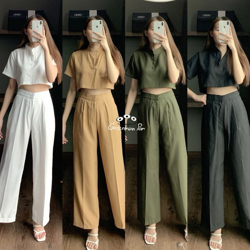 Mandarin Collar Set ชุดเซตคอจีนขายาว (118-121)
