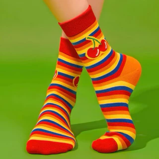 ✅ ขายดี Wiggle Wiggle Pattern Socks ถุงเท้าแฟชั่น สไตล์เกาหลี สวยมีเอกลักษณ์ ใส่ได้ทั้งชายและหญิง