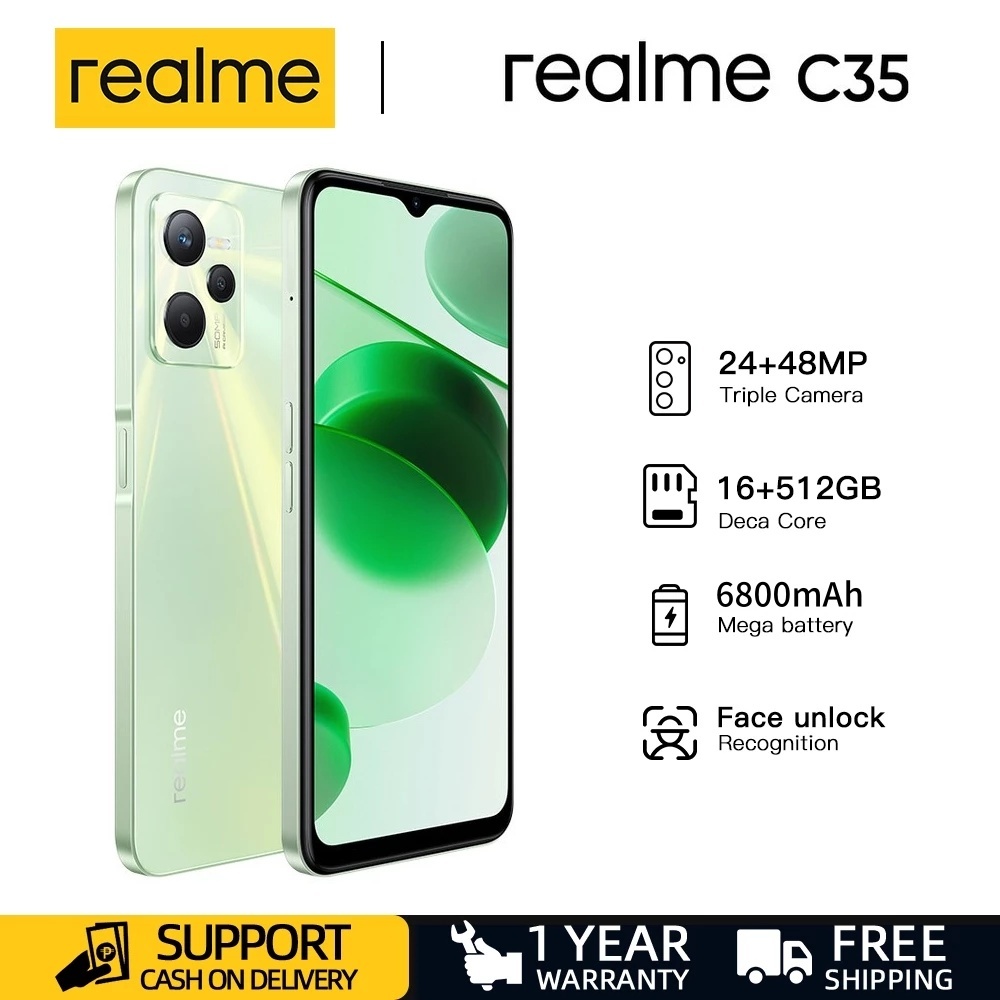 โทรศัพท์ C35 รองรับ2ซิม แรม16GB รอม512GB รองรับการจดจําลายนิ้วมือ 6.7นิ้ว 6800mAh android โทรศัพท์มือถือราคาถูก