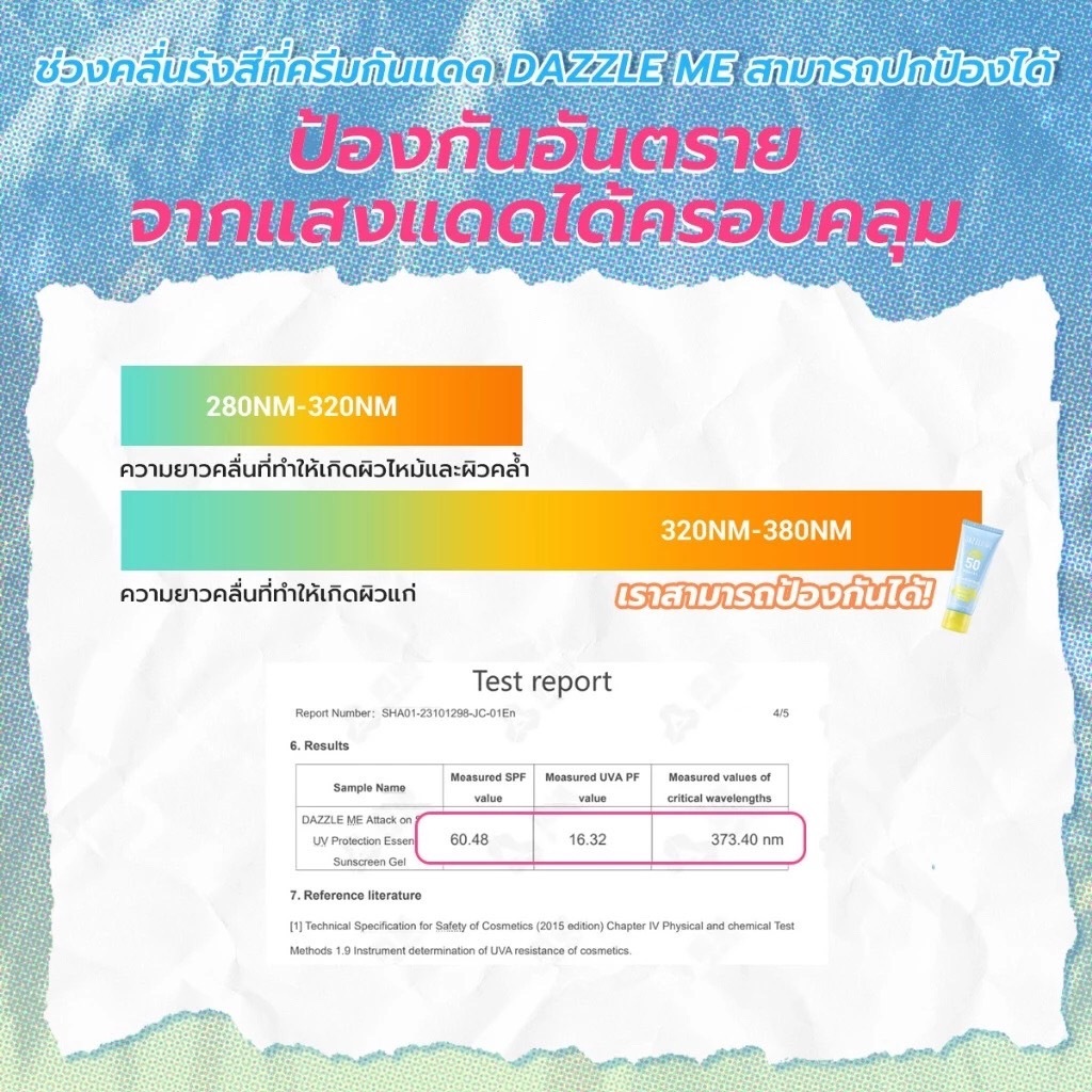 Dazzle Me Attack On Sun UV Protection Essence Sunscreen Gel SPF50 PA++++ 40g. แดซเซิล มี แอทแทค ออน ซัน ยูวี/13433 - รูปที่ 5