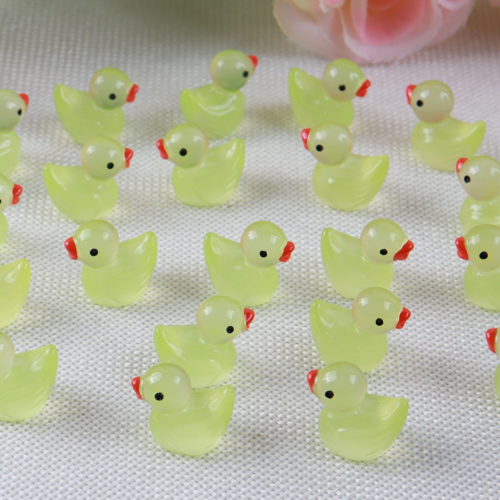 [COD]ชิ้นสุ่มเรซิ่นมินิเป็ดตุ๊กตาขนาดเล็กเครื่องประดับขนาดเล็กน่ารักเป็ดเรืองแสงสวนภูมิทัศน์พืชหัตถกรรมตกแต่ง - รูปที่ 2