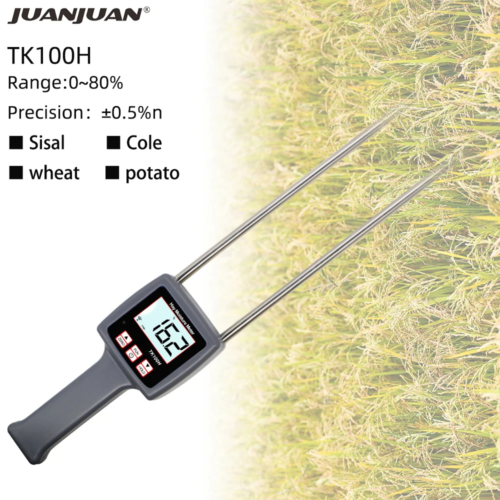 TK100W ความแม่นยำสูง Professional ไม้ขี้เลื่อยผง Hay Bale Peat เครื่องวัดความชื้น