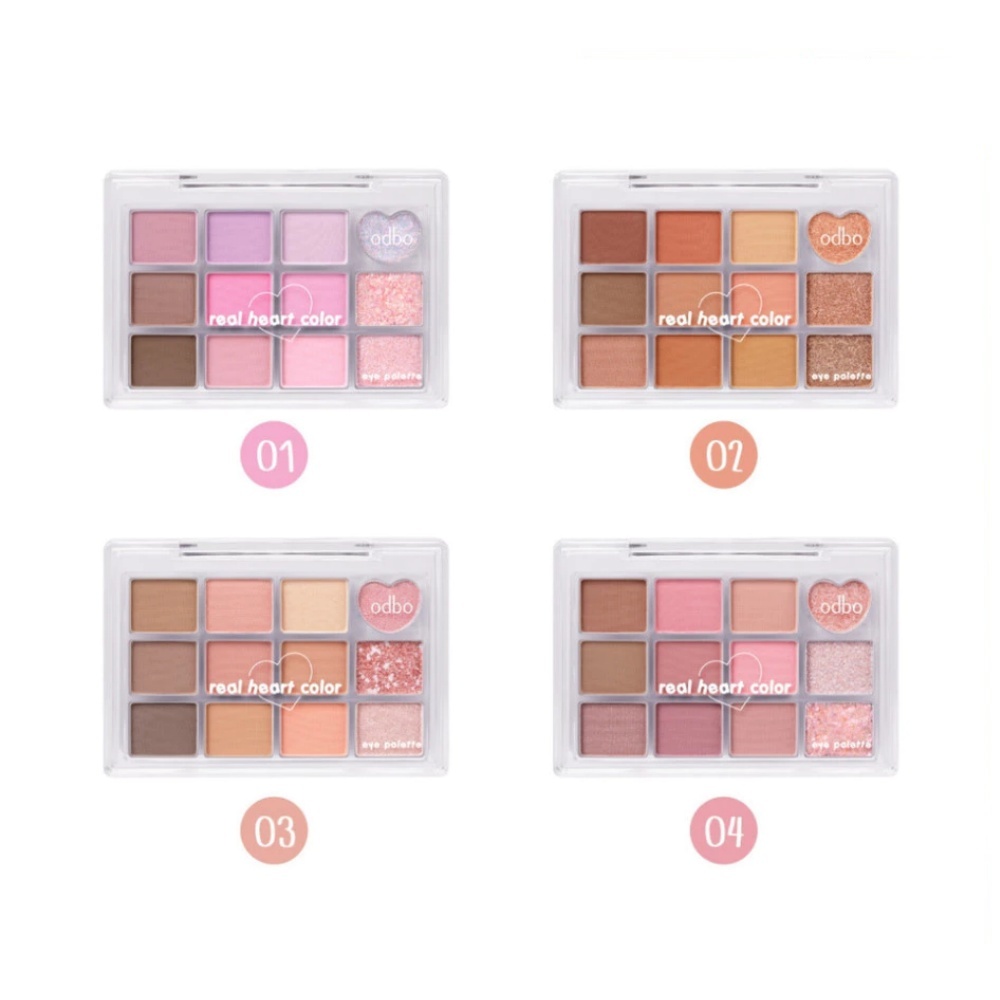 Odbo Real Heart Eye Palette 8g โอดีบีโอ เรียล ฮาร์ท คัลเลอร์ อาย พาเลท OD2019 (1 ตลับ)