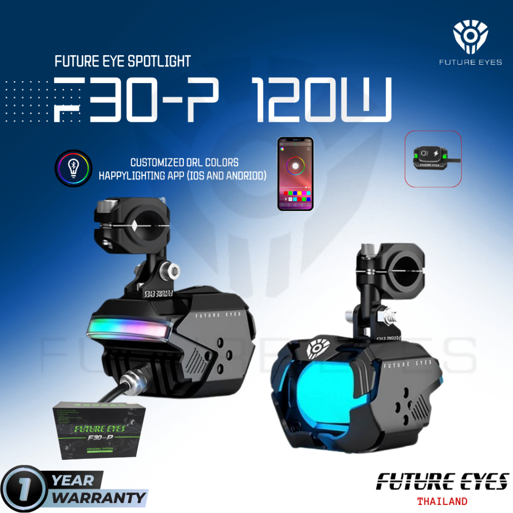 ไฟสปอร์ตไลท์ FUTURE EYES F30P 120W มีไฟ WARNING BEAM LED FULL SET IP67 ไฟหน้ารถ ไฟตัดหมอก