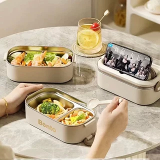 [พร้อมส่ง]กล่องข้าว เข้าไมโครเวฟได้ เก็บอุณหภูมิ สเตนเลส 304 ข้าวกล่อง 1/2/3 ชั้น กล่องเก็บอาหาร ถุงเก็บความร้อน