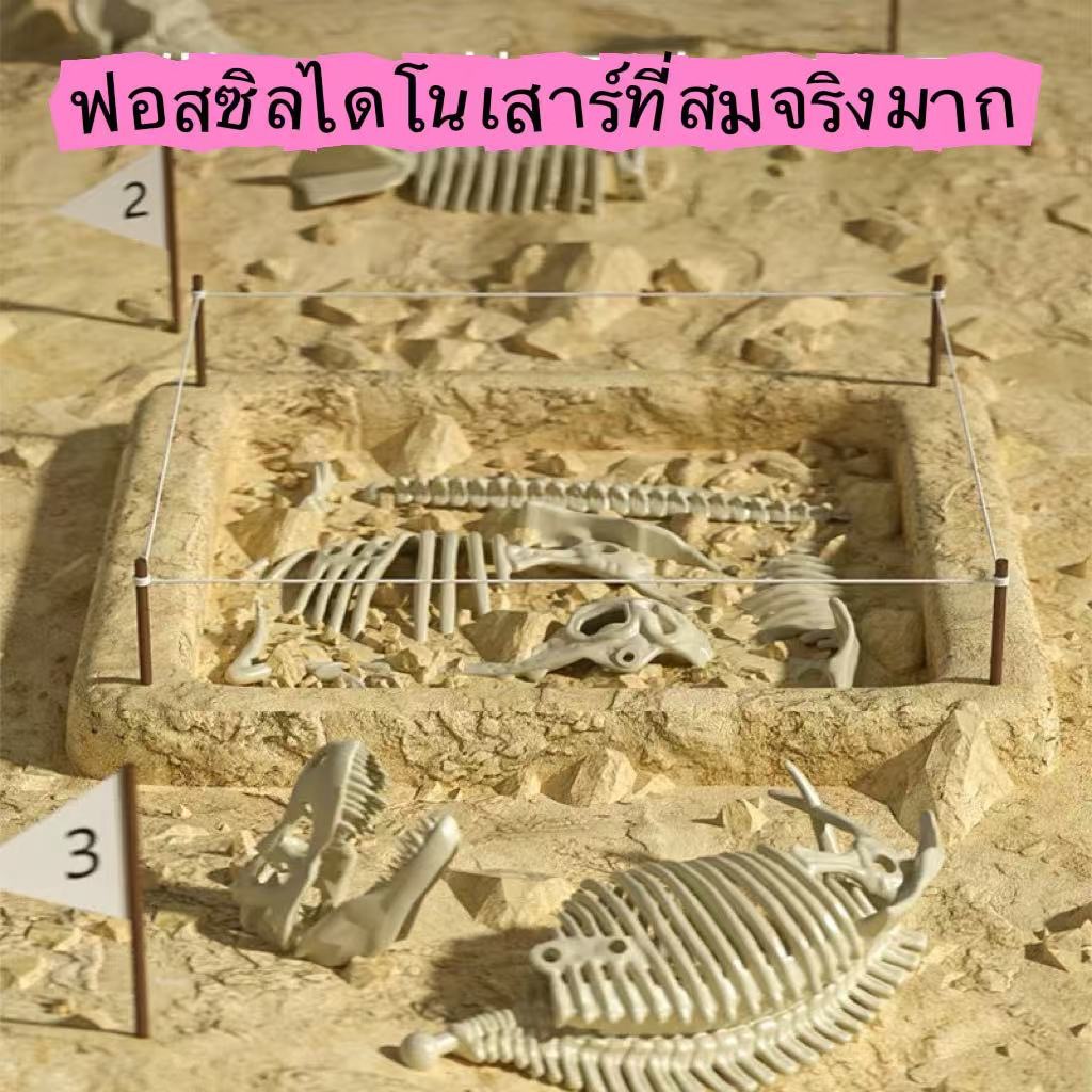 【พร้อมส่ง TH】 ของเล่นเสริมพัฒนาการ ขุดหากระดุกไดโนเสาร์ 10 สายพันธุ์ ไดโนเสาร์ฟอสซิล ของขวัญปีใหม่