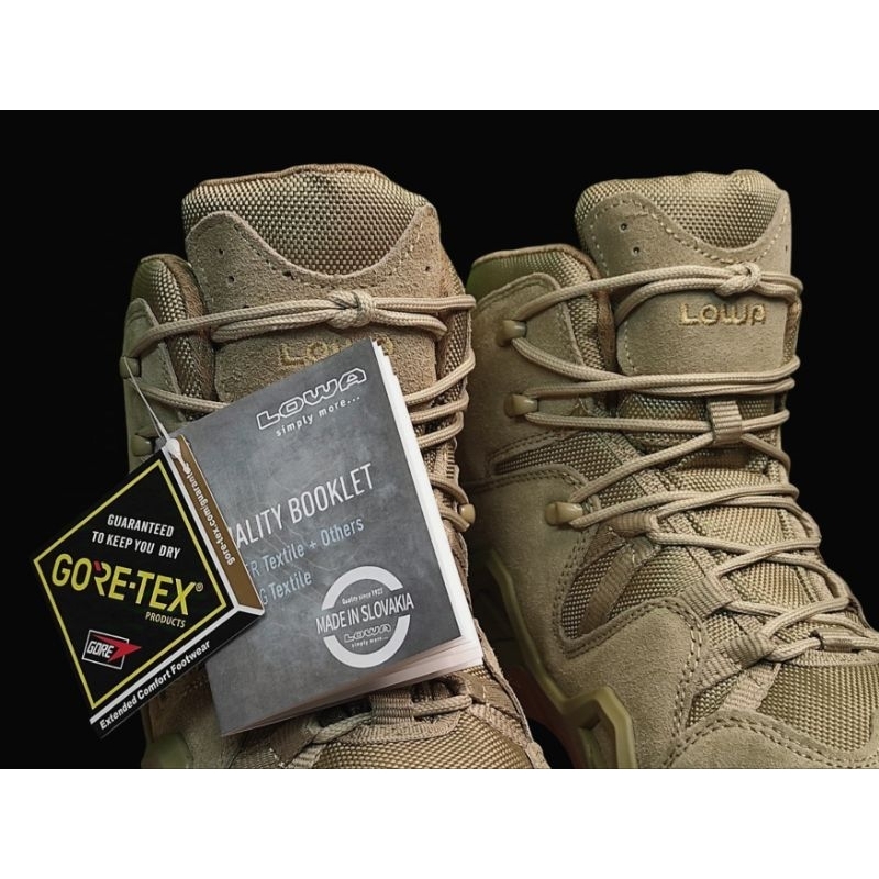 รองเท้าเทคติคอล ยี่ห้อ Lowa รุ่น  Zephyr GTX MID TF Boots - Desert สีทะเลทราย หุ้มข้อกลาง กันลื่น หน