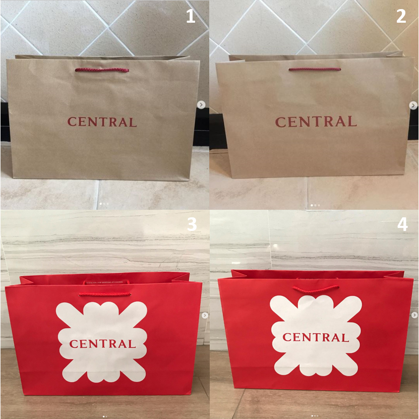 ถุงกระดาษ ถุง แบรนด์ เซนทรัล Central ของแท้ ใบใหญ่ ใบใหญ่พิเศษ ลายใหม่ สภาพใหม่ รุ่นสีน้ำตาล และ สีแดง สวย ใส่ของได้เยอะ
