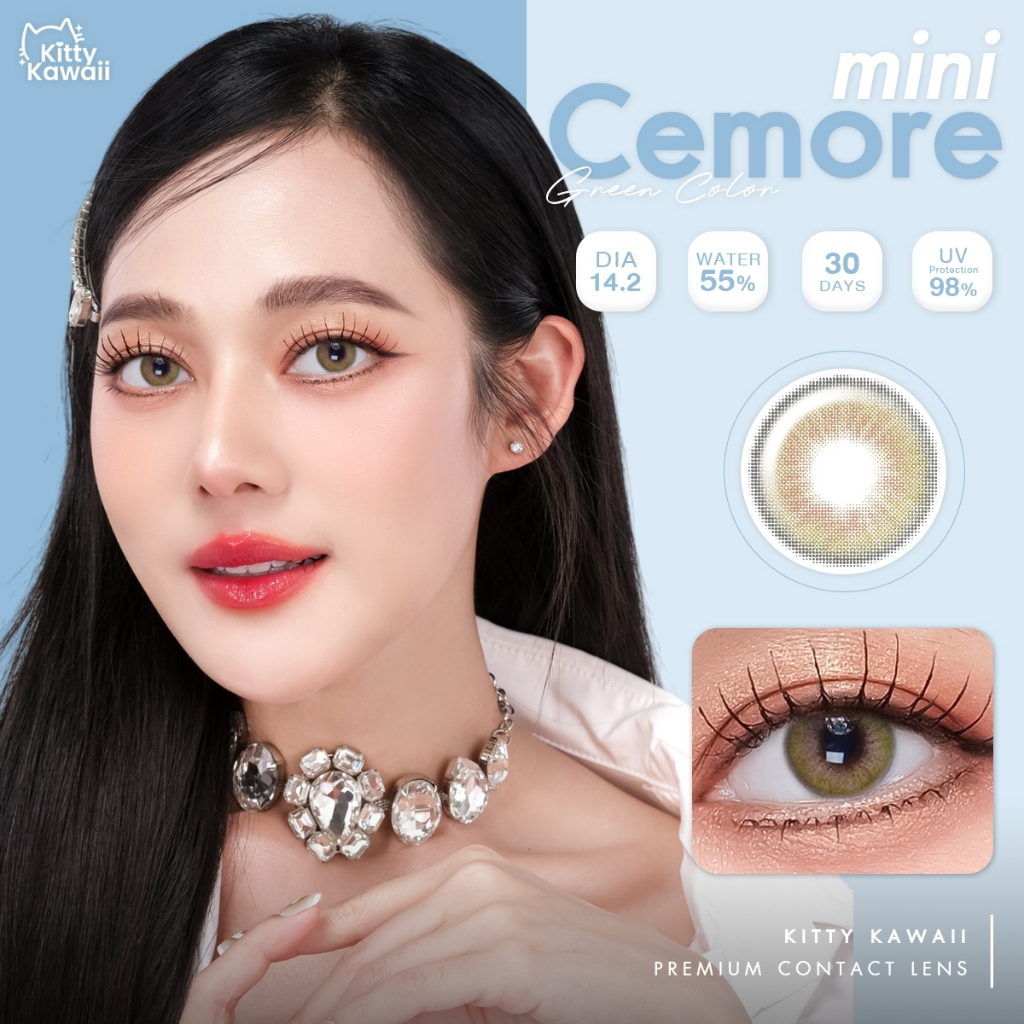 Kitty Kawaii Contact Lens : Mini Cemore Blue / Green - คอนแทคเลนส์คิตตี้ คาวาอิ พัส (VIAL) - รูปที่ 2