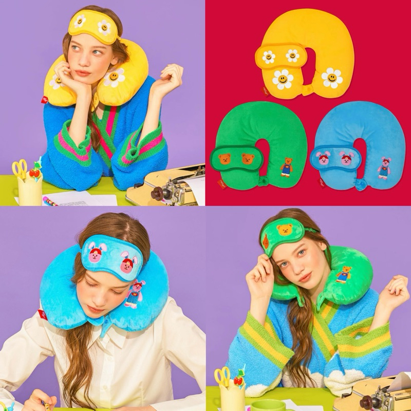 พร้อมส่ง Wiggle Wiggle ของแท้ หมอนรองคอ + ผ้าปิดตา Neck Pillow & Eye Pad พกพาไปท่องเที่ยว วิกเกิ้ล วิกเกิ้ล 58010