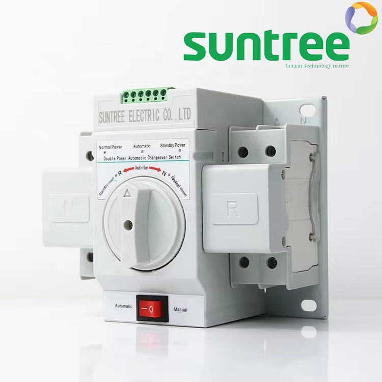 SQ8W-63 2P 1Phase 220VAC 63A สวิทช์สลับแหล่งจ่ายอัตโนมัติ Automatic transfer switch ( ATS ) ระบบโซล่