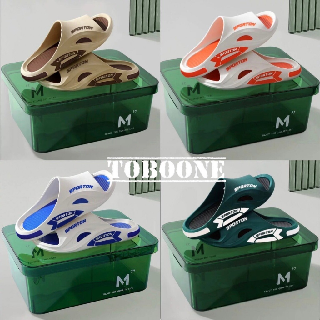 พร้อมส่งจากไทย【3301 】รองเท้าแตะแบบสวมลายตัวหนังสือสายปอร์ตห้ามพลาดมีหลายสี พื้นนุ่มหนาไม่เสียทรง TOBO