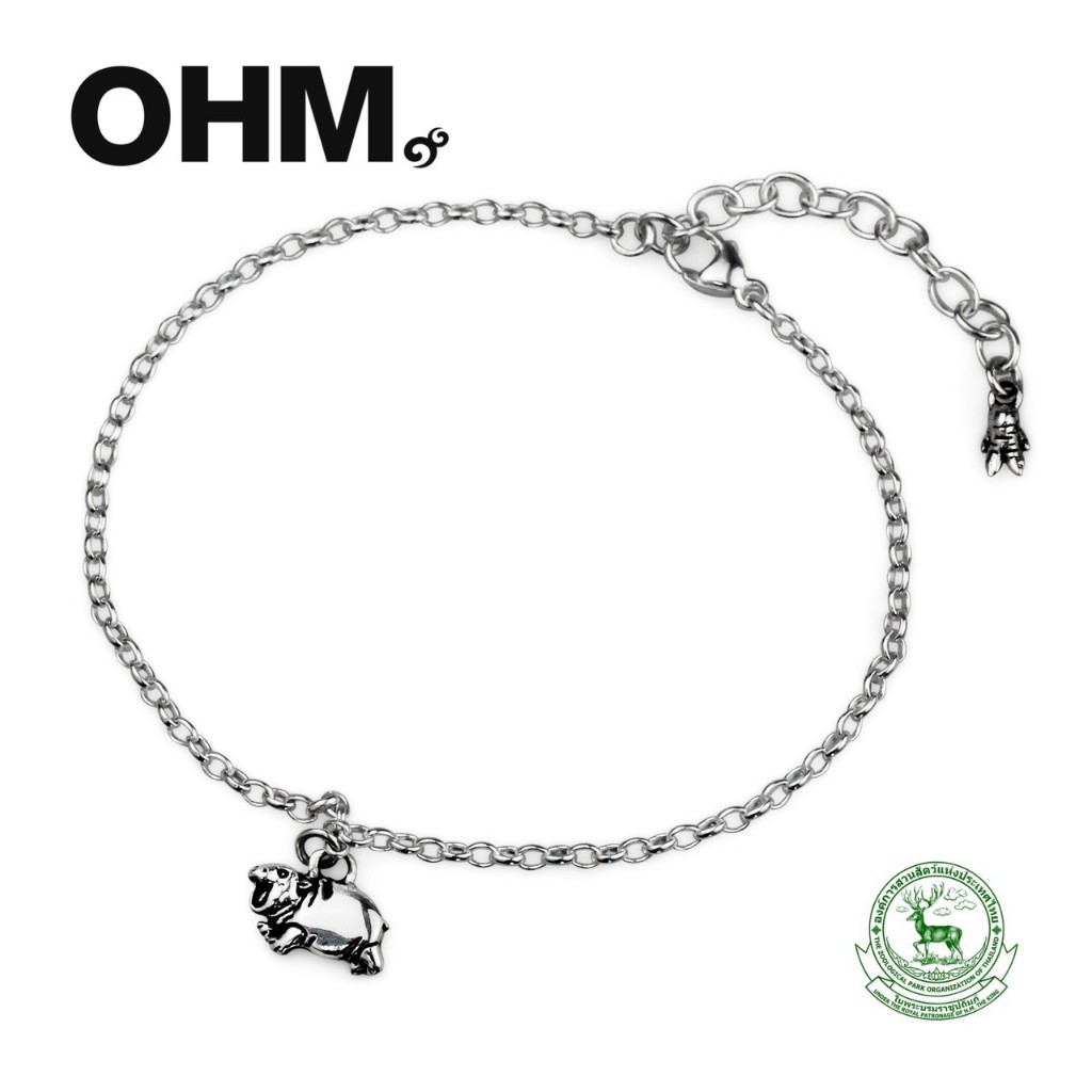 OHM X Moo Deng Moo-ving and Groovingl สร้อยข้อมือ หมูเด้ง สินค้าลิขสิทธิ์แท้ OHM
