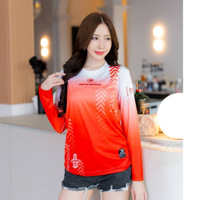 เสื้อแขนยาวลายลูกศร เสื้อเล่นกีฬา เสื้อทีม เสื้อแขนยาว เนื้อผ้ากีฬาไมโครซับลาย มีไซส์ใหญ่ S-2XL เหมาะสำหรับชายและหญิง