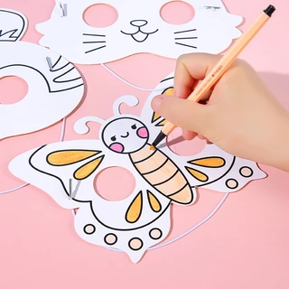 🔥ส่งในไทย🔥พัดระบายสี พัดกระดาษ พัดDIY ของเล่นเสริมพัฒนาการ พัด หน้ากากระบายสี