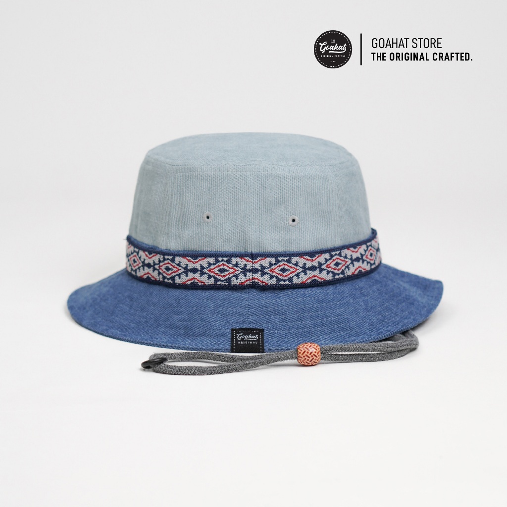 G112 Baby Blue หมวกบักเก็ต ผ้าลูกฟูก งาน Handmade จาก GOAHAT เบา ใส่สบาย ระบายอากาศได้ดี