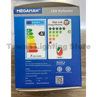 [220v] Megaman หลอดไฟแอลอีดี MR16 ขั้วGU10 7วัตต์ Daylight แสงขาว Warmwhite แสงเหลือง Coolwhite 4000k