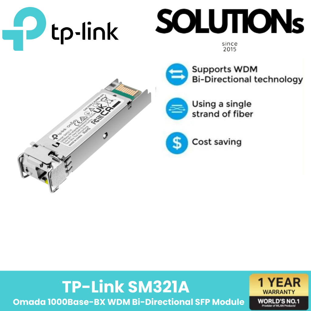 TP-Link SM321A (TL-SM321A) ผลิตภัณฑ์ใหม่ Omada 1000Base-BX WDM Bi-Directional SFP Module