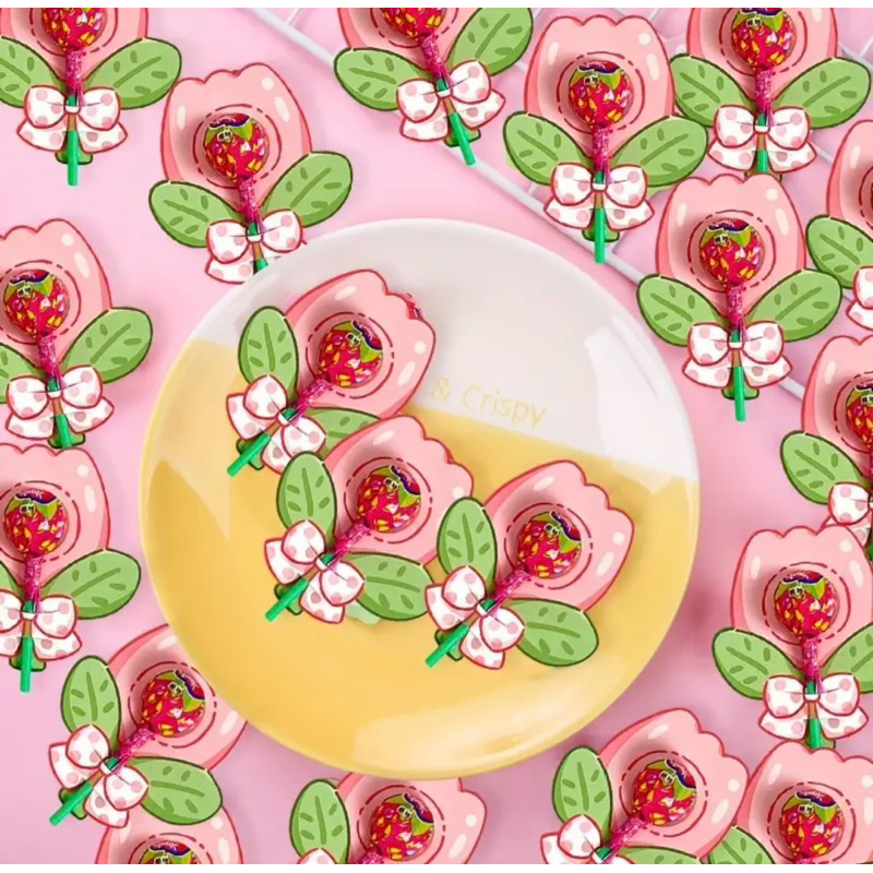 🌷5 ชิ้น การ์ดอมยิ้ม ลายดอกทิวลิป🌷[สินค้าพร้อมส่งค่ะ] - รูปที่ 3