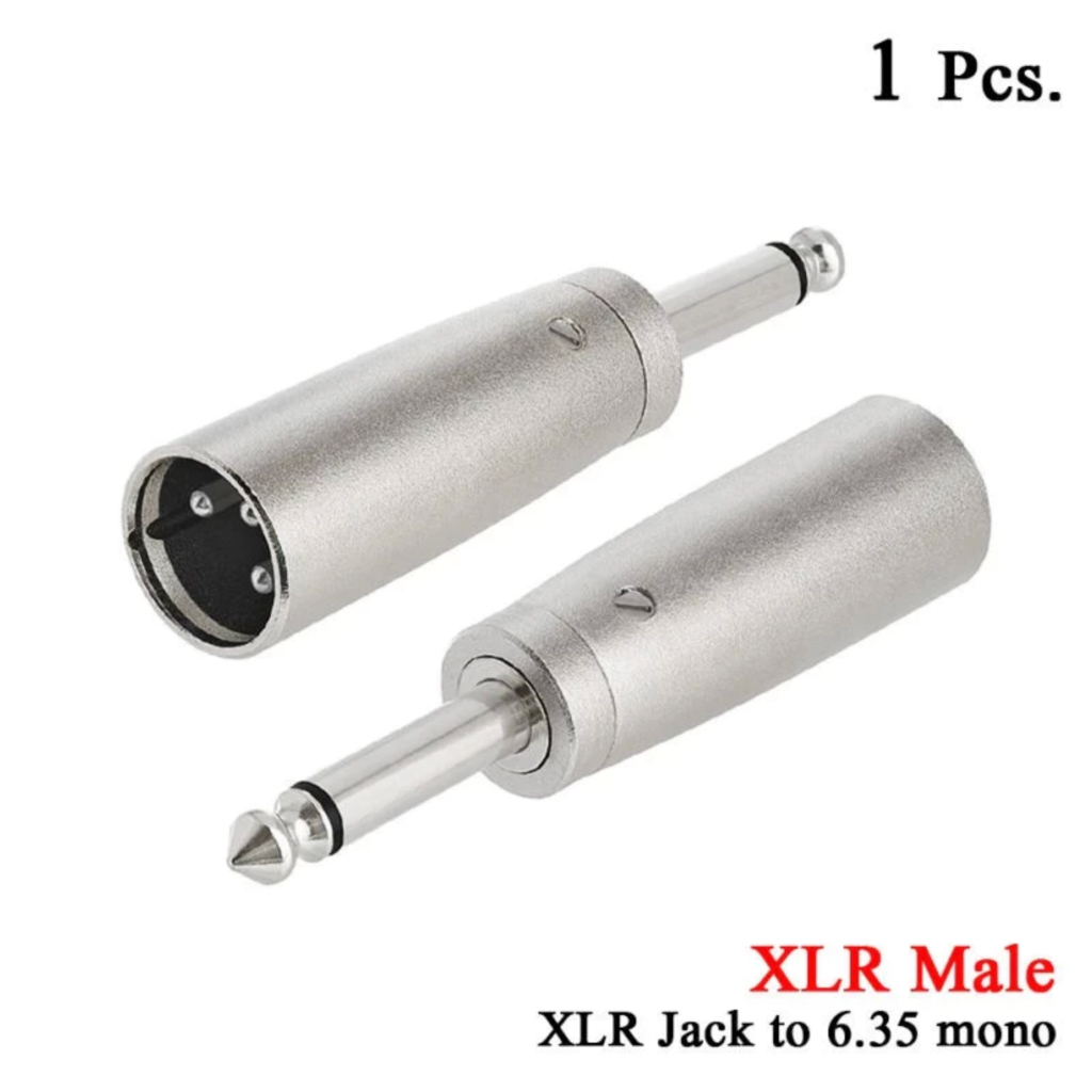 XLR Male to 1/4 TS Adapter, 6.35mm Mono Plug to XLR Male Unbalanced Audio Adapter Gender Changer Con