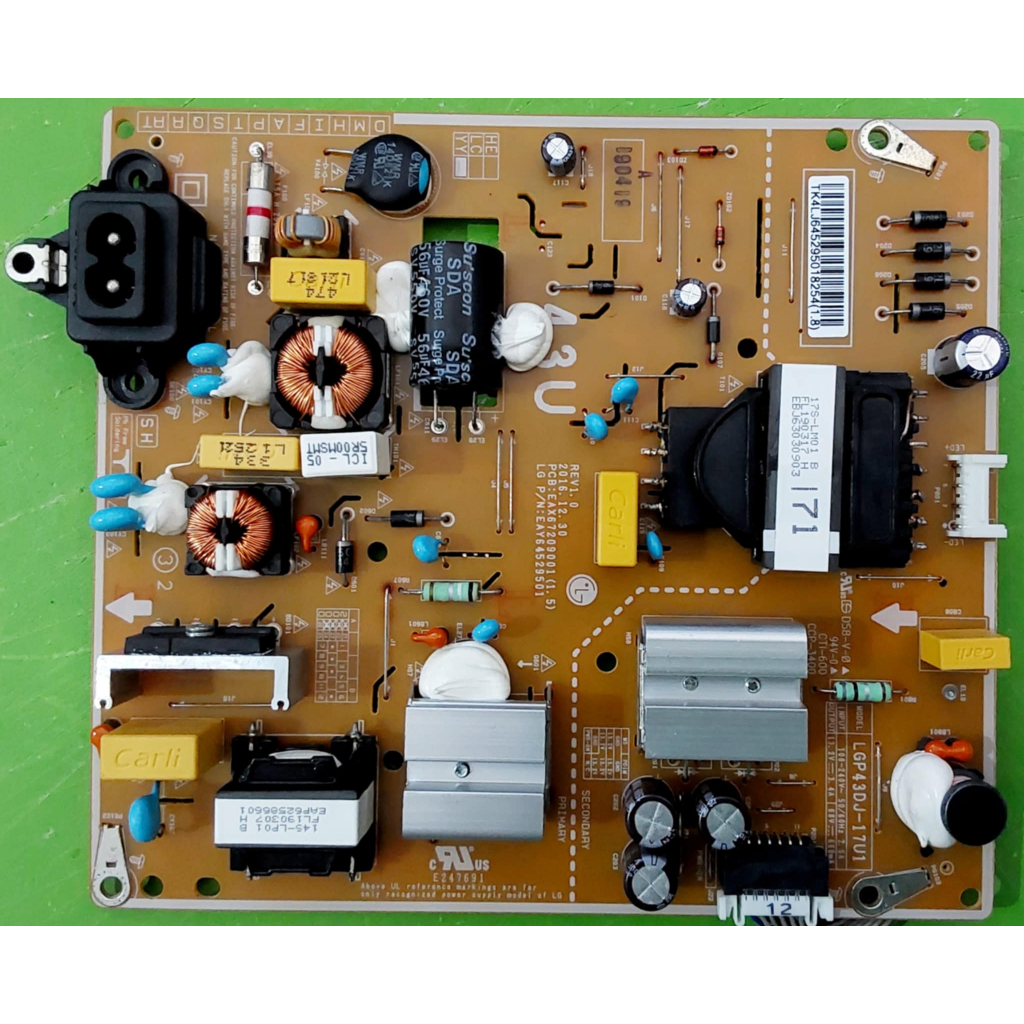 MAINBOARDPOWERSUPPLYLG พาร์ทEAX67209001 รุ่น 43UJ630T.ATM 43UJ632T.ATM 43UK6200PTA.ATMของถอดแท้รับปร