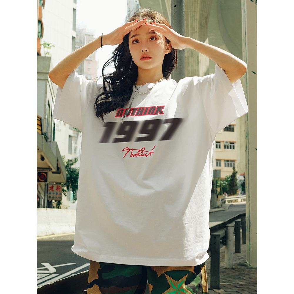 TeeTwoOneวินเทจ สไตล์สตรีท เสื้อยืด OVERSIZE“NUTHINK”ผ้าCOTTON ผ้าฝ้ายใส่สบาย ไม่ต้องรีด unisex จัดส่งจากประเทศไทย