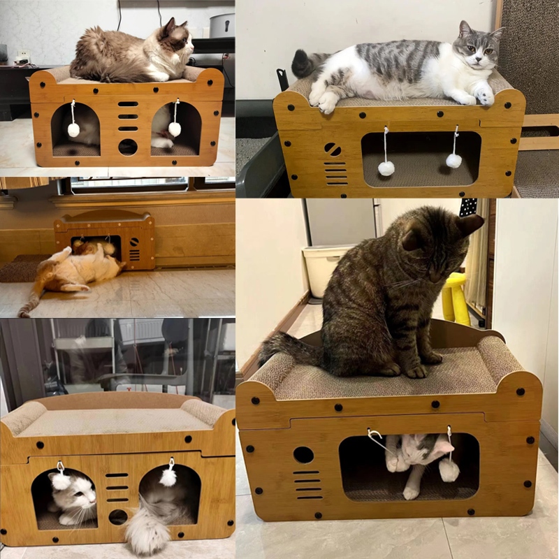 🔥ทีฝนเล็บแมว ที่ลับเล็บ ทีีนอนแมว ที่ลับเล็บแมว บ้านแมว ที่ฝนเล็บแมว คอนโดแมว บ้านแมวกระดาษ เตียงแมวขนาดใหญ่ อเนกประสงค์