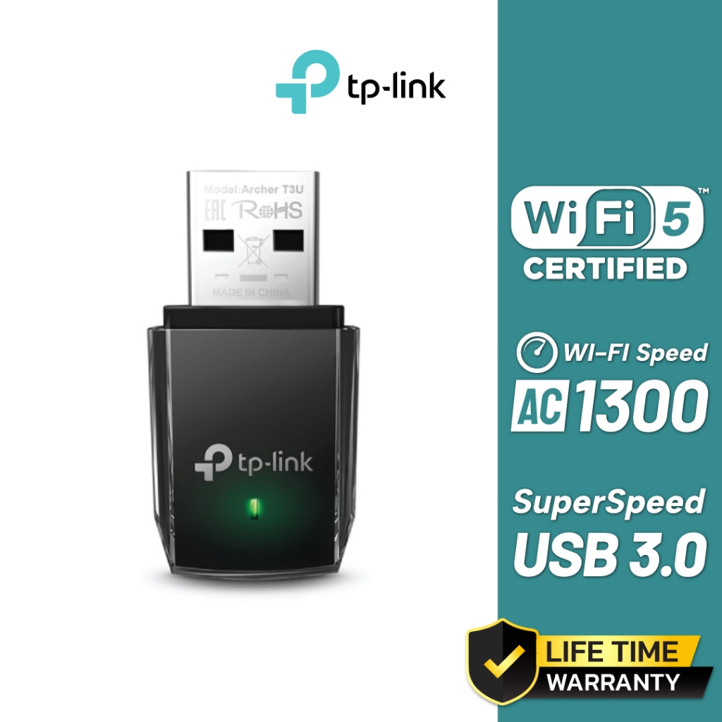 TP-Link AC1300 Mini Wireless MU-MIMO USB Adapter รุ่น Archer T3U