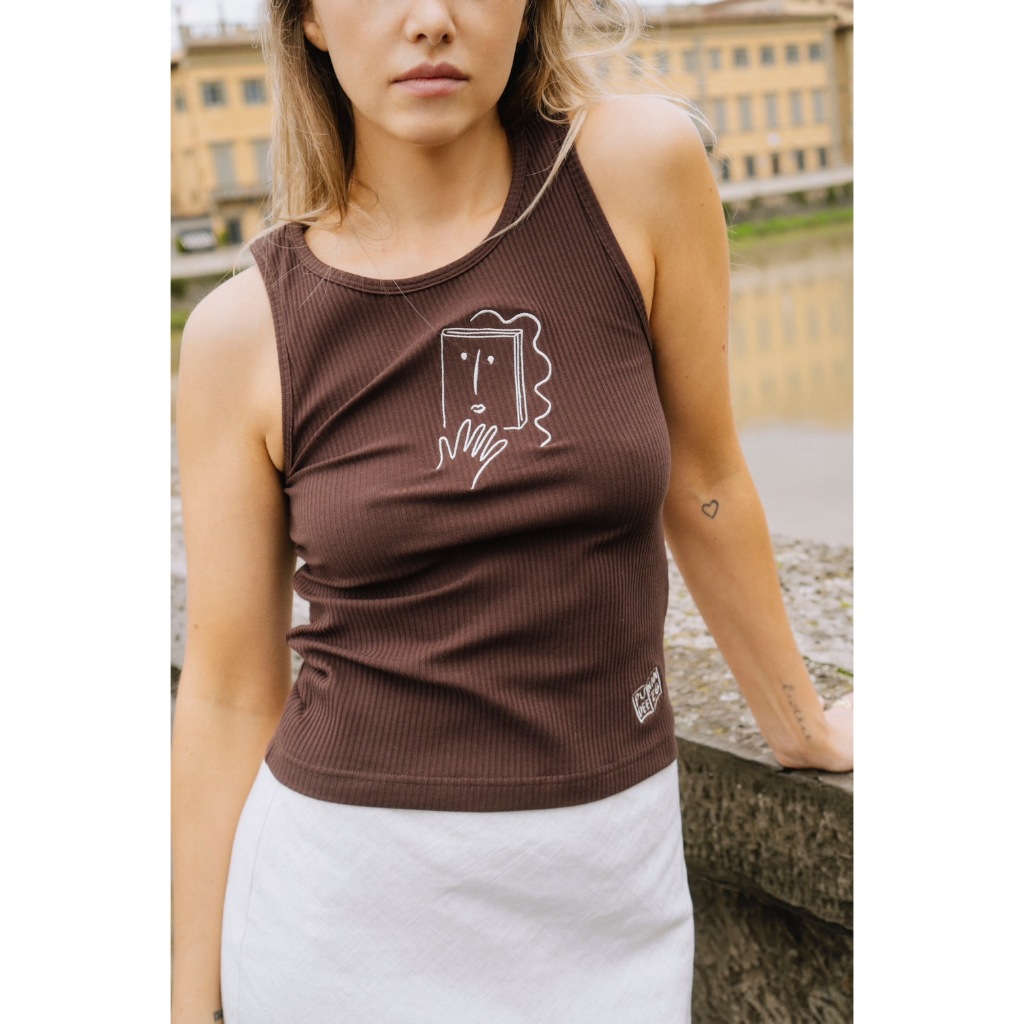 Pudee Bookworm Tank เสื้อกล้ามปักลายเฉพาะของที่ร้าน (พร้อมส่ง)