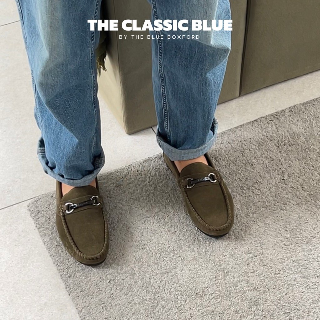 (สั่งผ่าน shopee video ลด30%) Classic blue - Tunis Hazel Loafer shoes รองเท้าหนังโลฟเฟอร์