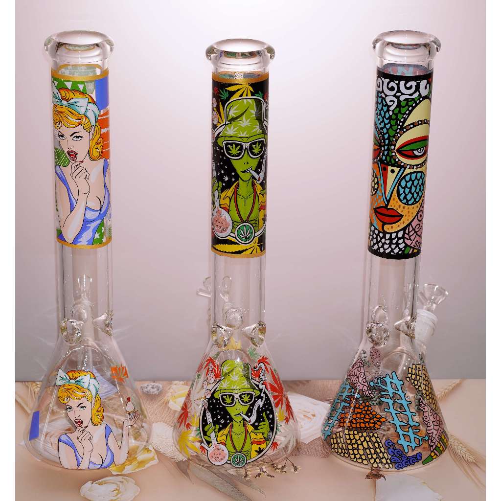 บ้องแก้ว 25CM40CM บ้องแก้วใหญ่ หลอดแก้ว หนา5MMมิล บ้อง ขนาดใหญ่ หลอดวิทยาศาสตร์ Glass Bong อุปกรณ์ครบชุดไม่ต้องซื้อเพิ่ม