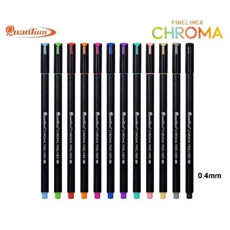 Quantum ปากกาไฟน์ไลน์เนอร์ FINELINER CHROMA ขนาด 0.4 มม. ปากกาเจลสีหัวเล็ก (ราคาต่อ 1 ด้าม)