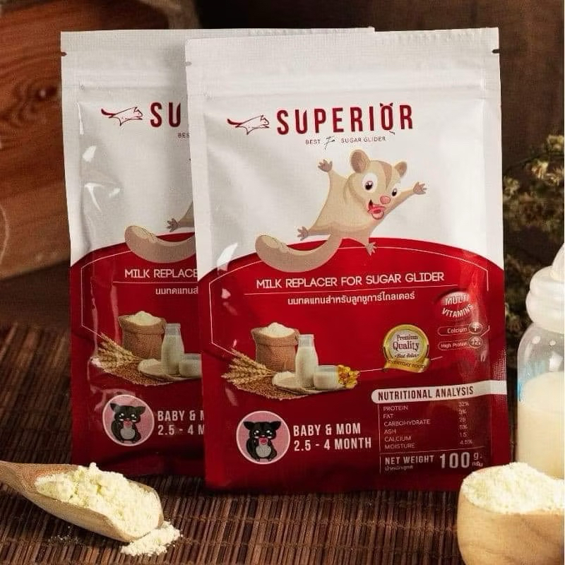 นมชูการ์​ superior 100 กรัม สำหรับชูการ์กระรอก อายุ 2.5 - 4 เดือน