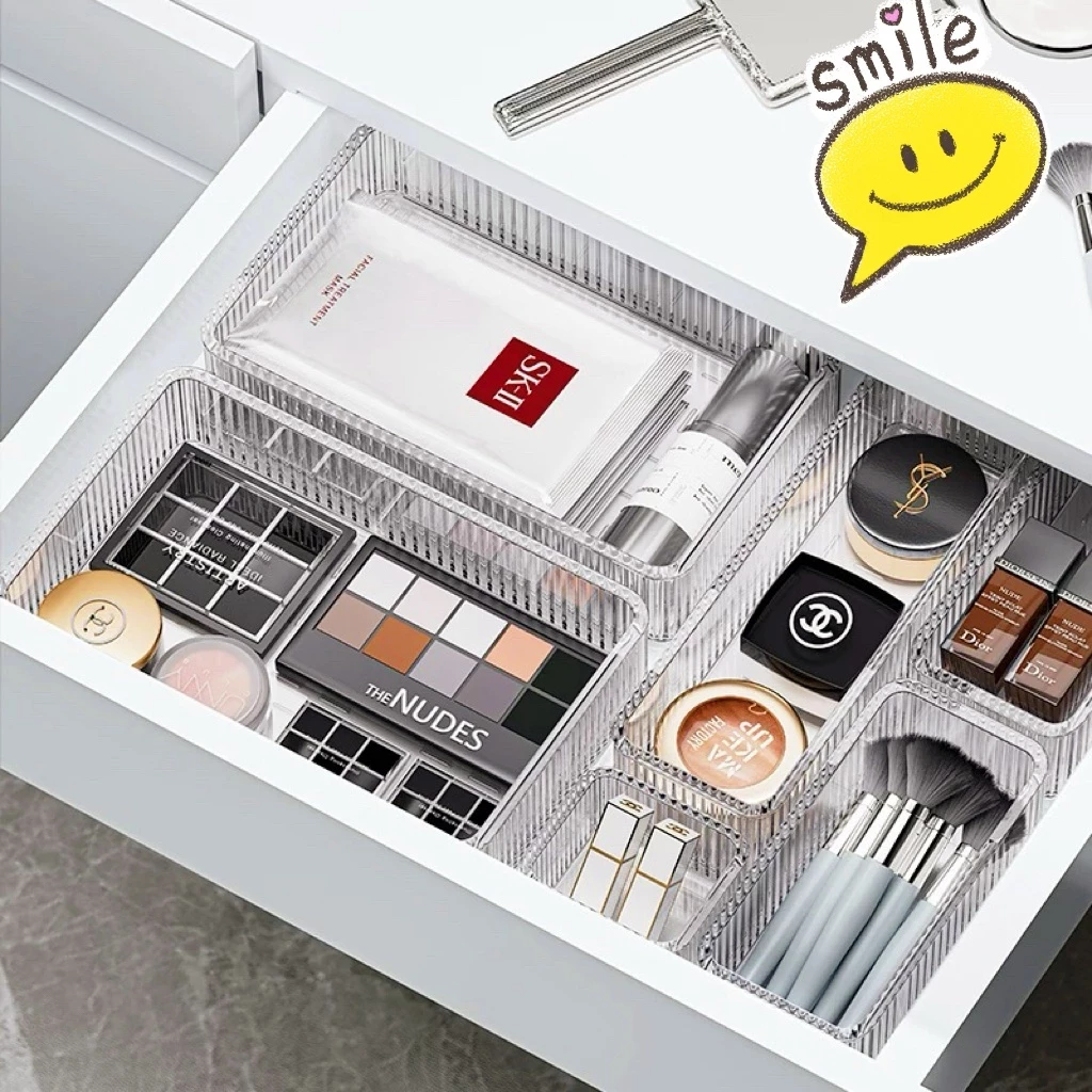 กล่องลิ้นชักพลาสติกใส กล่องใส่ของ จัดระเบียบ ถาดใสของใส่ 5/6ชิ้น สําหรับเก็บเครื่องสําอาง