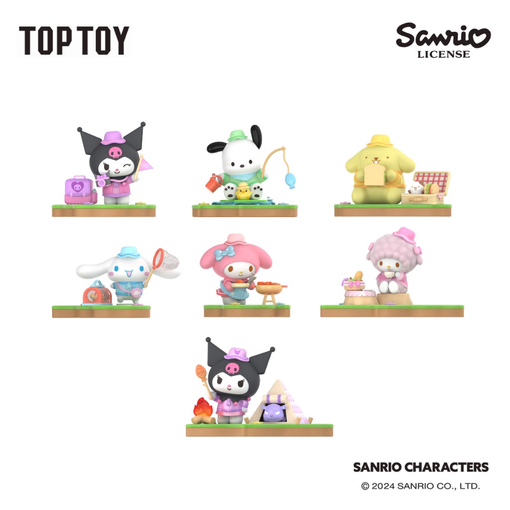 【6 Blind Boxes】TOPTOY xSanrio Characters Camping Friends Series Figures Blind Box ของเล่นฟิกเกอร์