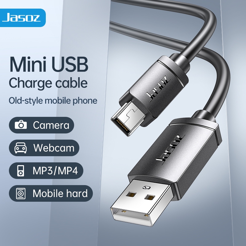 COD Jasoz สาย Mini USB 2.0 Mini USB to USB 480Mbps สำหรับกล้อง COM อ่านสายข้อมูลของฮาร์ดดิสก์ของคุณ