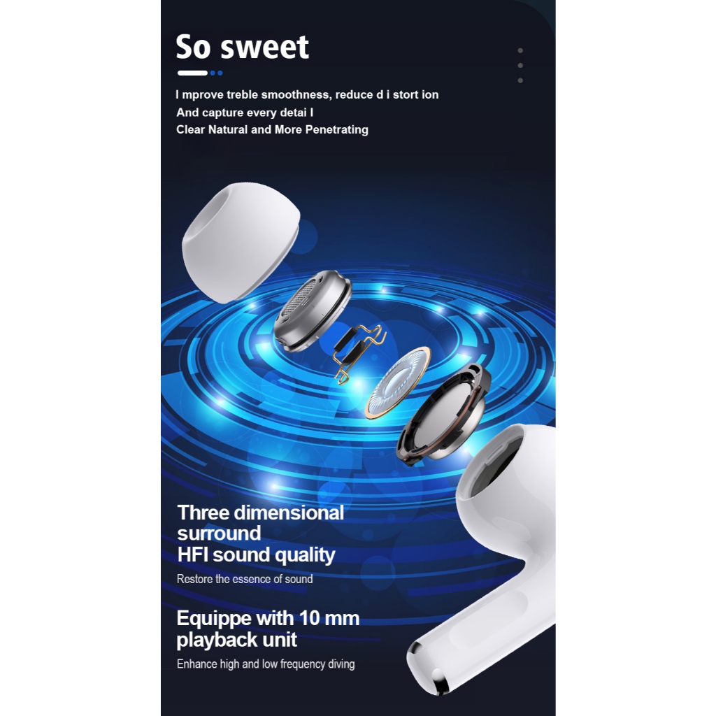 d-power หูฟังบลูทูธ รุ่น Air Pro 5 ชาร์จไฟในตัว เสียงดี เบสเเน่น ฟังสนุก ตัดเสียงรบกวน ประกัน 1 ปี