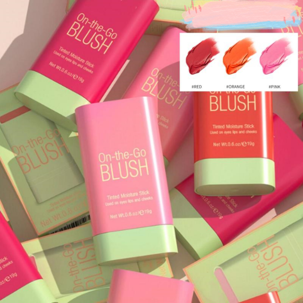 บลัชออนไฮไลท์ สีนุ้ด มีสีหลายรุ่นให้เลือก เช่น สีชมพู สีส้ม และสีแดง เนื้อครีมนุ่มนุ่ม สภาพเครื่องสำอางคงทน ลิปสติกอายสต