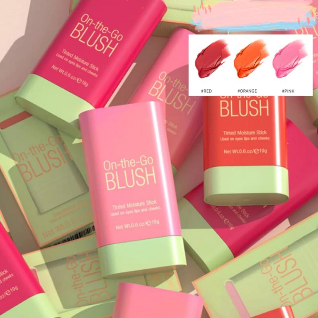 บลัชออนไฮไลท์ สีนุ้ด มีสีหลายรุ่นให้เลือก เช่น สีชมพู สีส้ม และสีแดง เนื้อครีมนุ่มนุ่ม สภาพเครื่องสำอางคงทน ลิปสติกอายสต