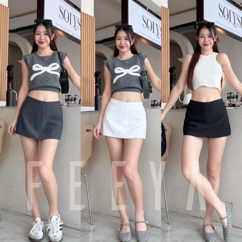 พร้อมส่ง‼️ Batter skiert  กระโปรงกางเกงเอวต่ำ (กระโปรงรอบตัว) ดีเทลซิปหลัง ข้างในเป็นกางเกงขาสั้น เนื้อผ้าออดี้