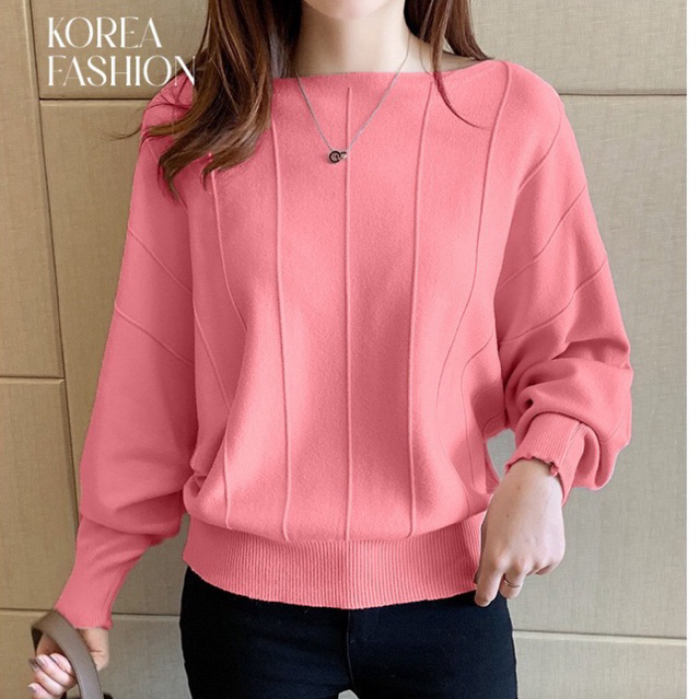 เสื้อแขนยาวปีกค้างคาวฟรีไซส์ อก38-48” (สาวไซส์ใหญ่) (เสื้อผ้าเกาหลี)