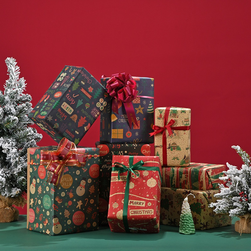 พร้อมส่งจากกรุงเทพ กระดาษห่อของขวัญ Christmas Gift wrapping