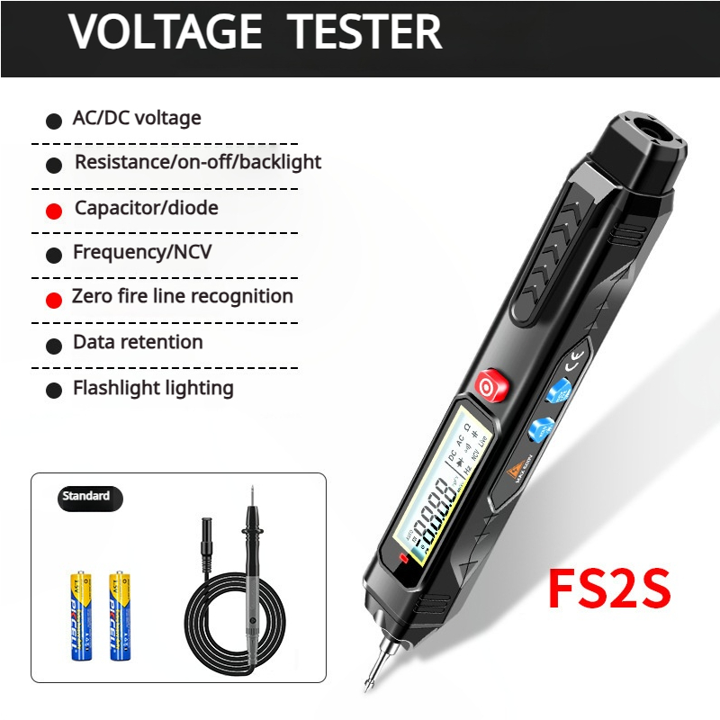 เครื่องทดสอบแรงดันไฟฟ้าอัจฉริยะ 600V AC / DC ดิจิตอลมัลติมิเตอร์ 4000 นับ NCV อัตโนมัติ
